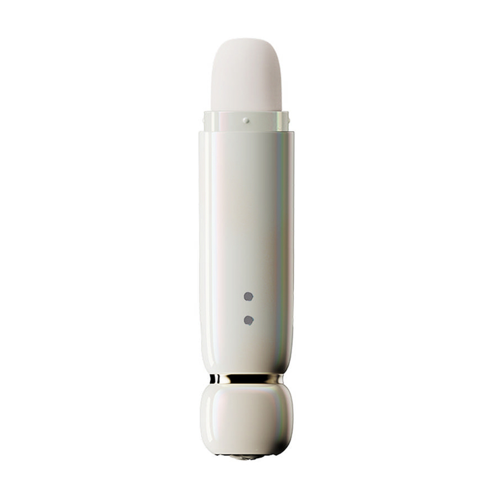 Бежевый вакуумный клиторальный стимулятор 12,6см Zalo Lia Suction Massager Floral White