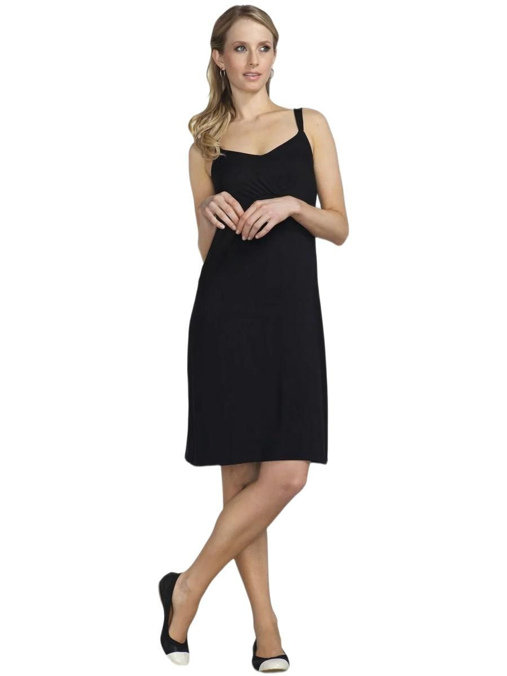 Платье Dress Short со встроенным лифом, модал черный Amoena