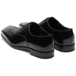 PRADA Leather Casual Leather Shoes Men"s Black Silver