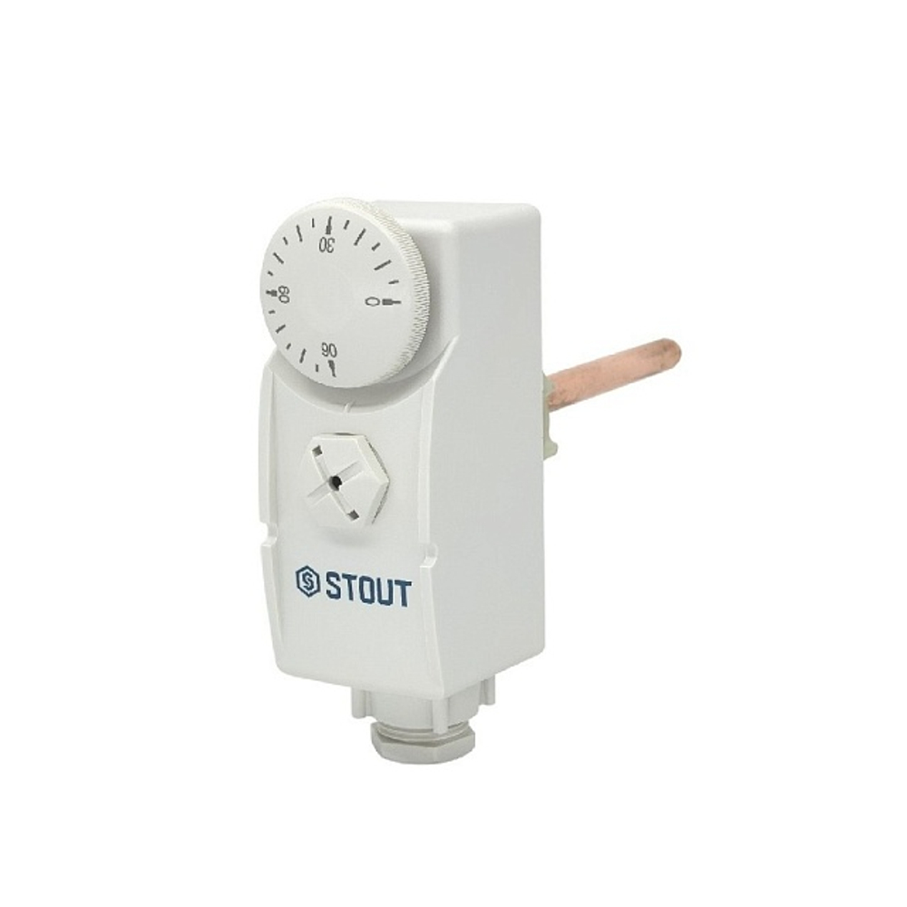 Термостат погружной механический STOUT - 1/2" (220В, 0-90C)