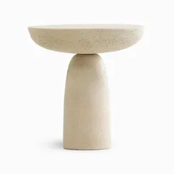 Кофейный столик Тау 45х47 см, бежевое стекловолокно