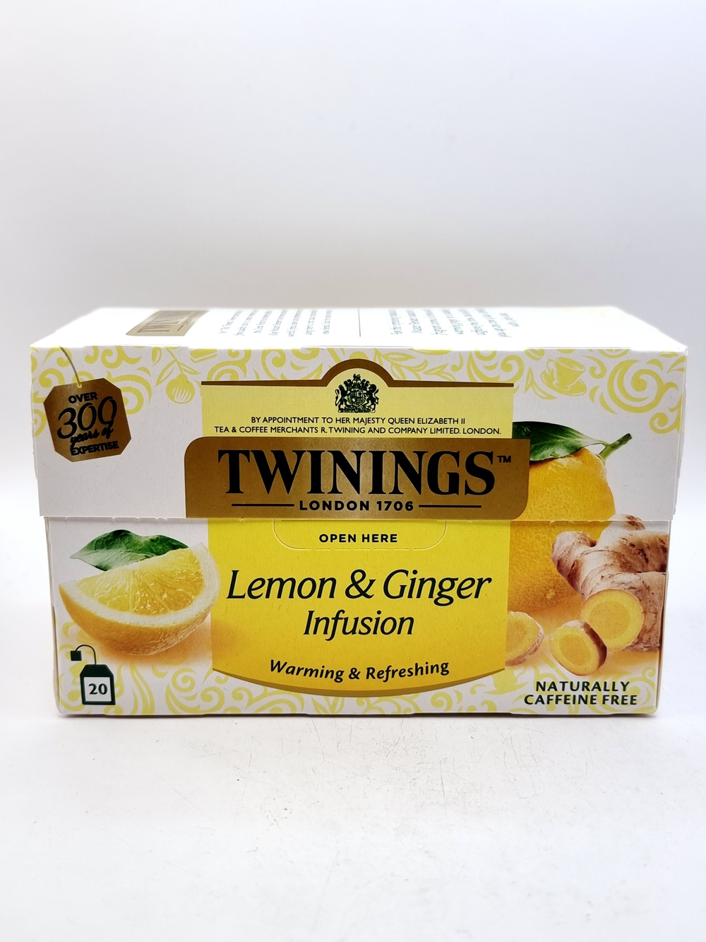 Чай травяной Twinings лимонный с имбирем, в упаковке 20 пакетиков по 1,5 г
