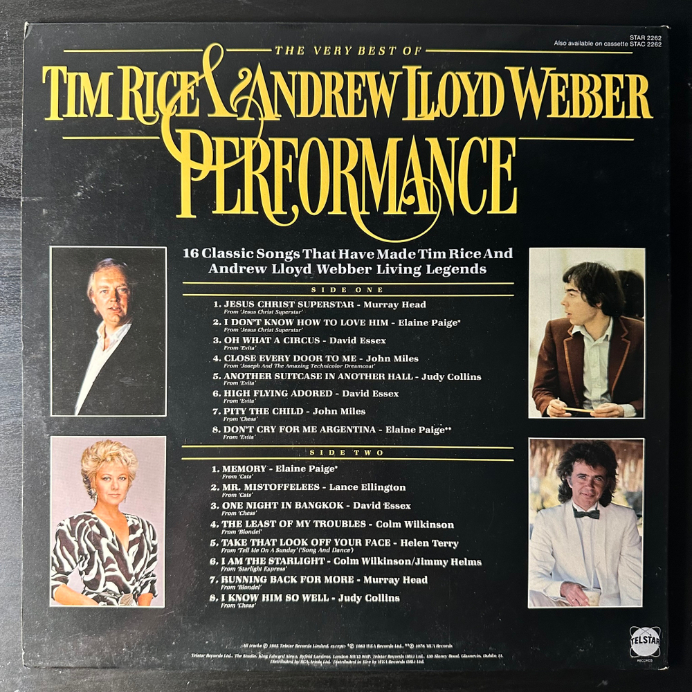 The Very Best Of Tim Rice & Andrew Lloyd Webber (Англия 1985г.)