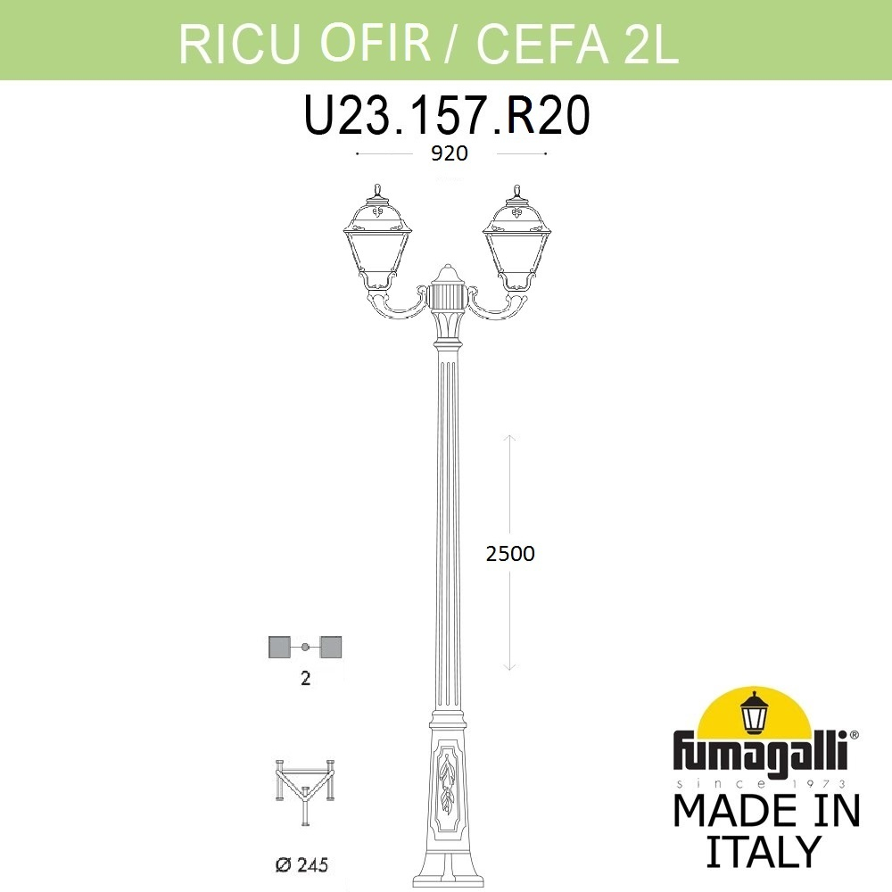 Ландшафтный светильник Fumagalli CEFA U23.157.R20.AXF1R