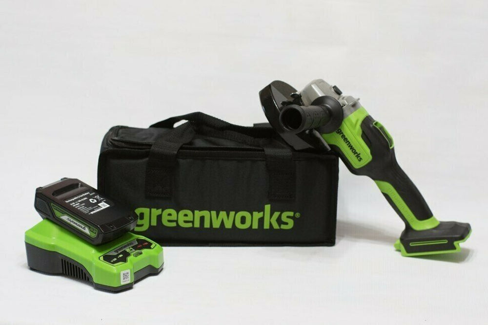 УШМ GREENWORKS GD24AGK2 в компл. с АКБ 2Ач. и ЗУ (3200207UA)