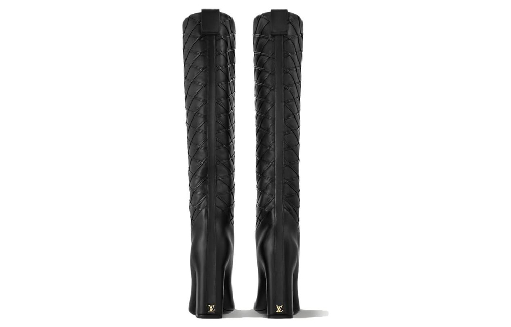 LOUIS VUITTON Donna Knee high Boots 10cm Women"s Black