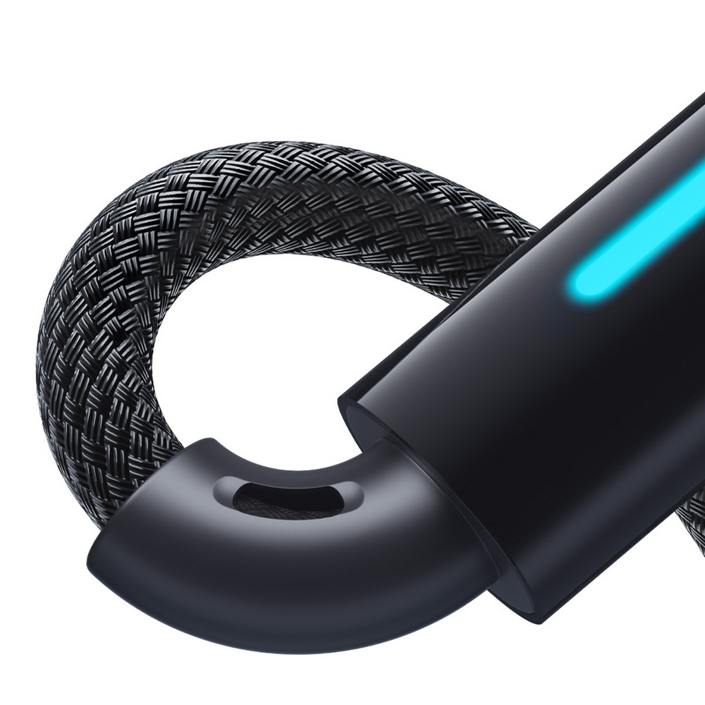 USB-A - USB-C Кабель Baseus Lit Button-Control Charging+Data 100W 1-2m - Cosmic Black