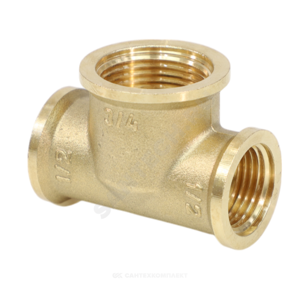 Тройник латунь переходной Ду 25х20х25 (1"х3/4"х1") ВР VALFEX VF.750.L.100.034.100