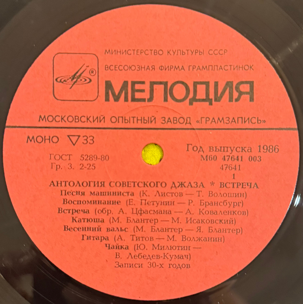 Виниловая пластинка Сборник – Встреча - А Chance Meeting (Мелодия) LP