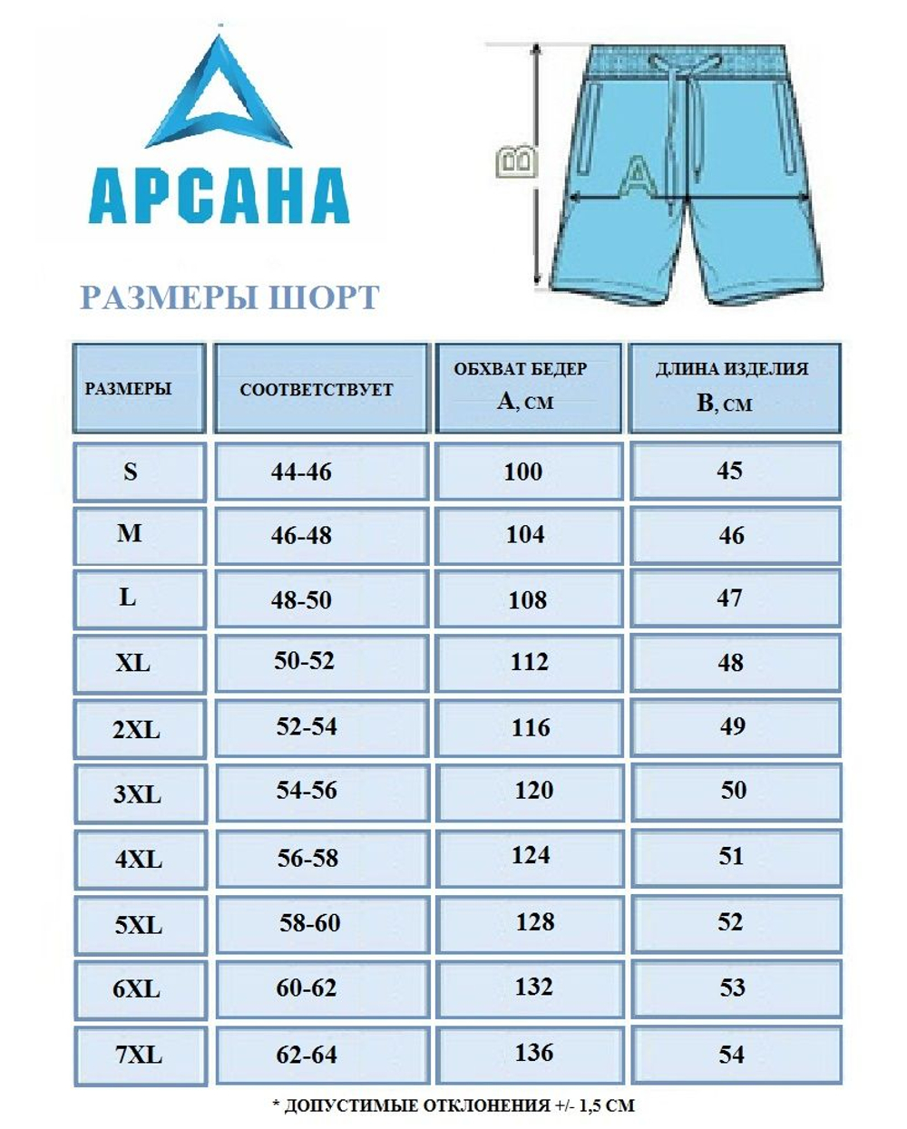 Шорты ортопедические с молниями по бокам. Размер 7XL (62-64).