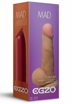 Телесный фаллоимитатор Mad Lipstick с мошонкой и подошвой-присоской - 17 см. (Цвет: телесный)