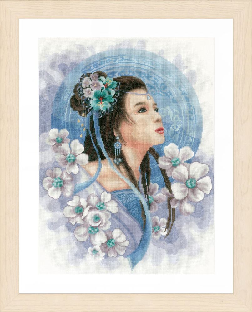 Набор для вышивания нитками Lanarte, Asian lady in blue, 30х41 см Набор для вышивания нитками Lanarte, Asian lady in blue, 30х41 см