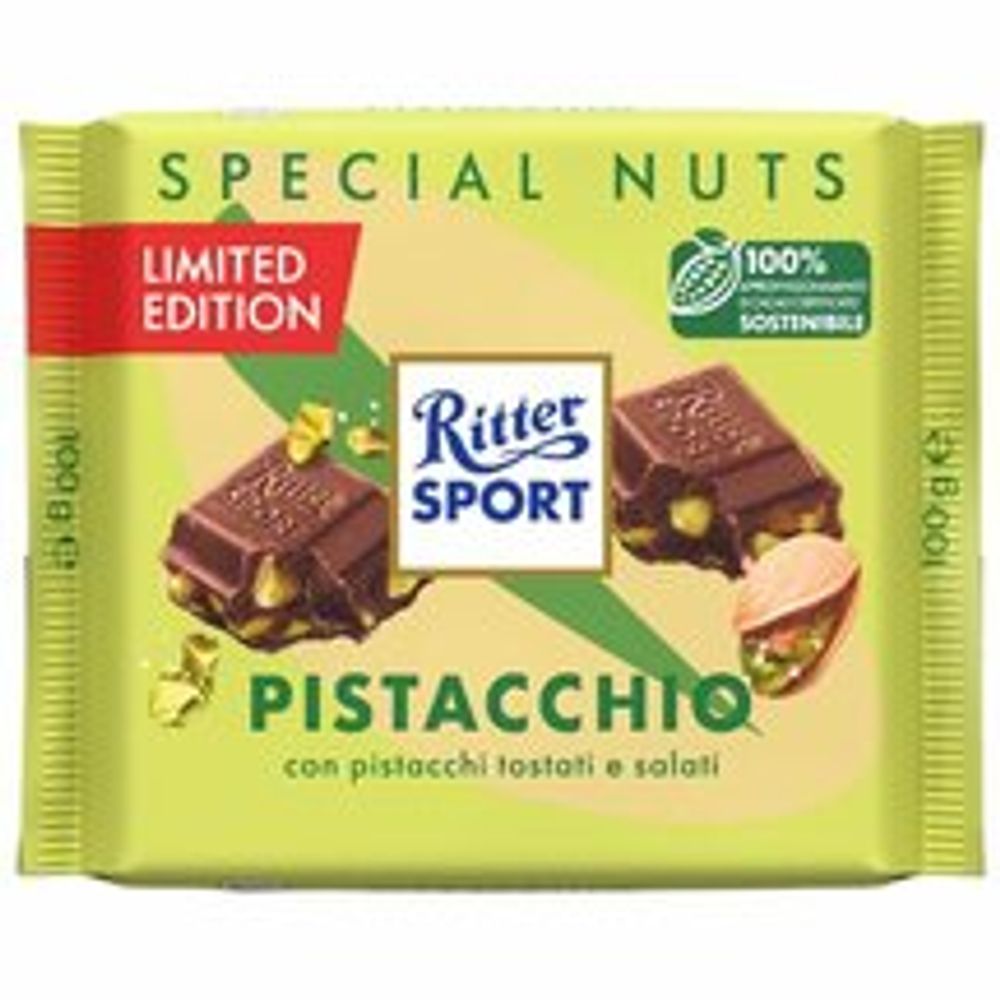 Шоколад Молочный Ritter sport с фисташками 100г