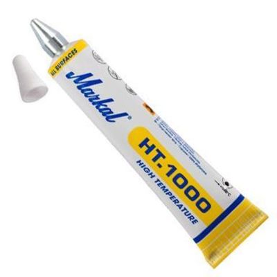 Маркер термостойкий туб с шариковым стержнем Markal HT1000 3мм.1000С WHITE 10330131