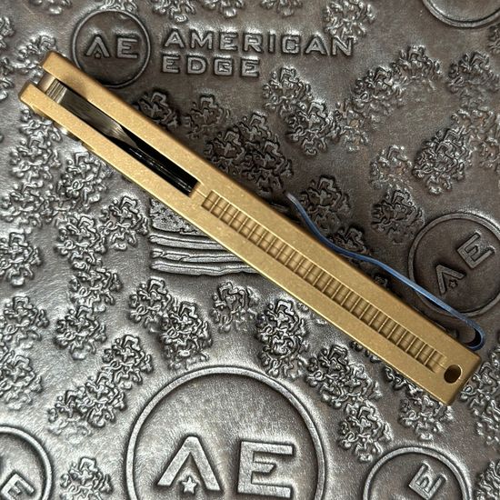 Нож лимитированный складной Pro-Tech MALIBU Reverse Tanto Custom - сталь Damasteel , рукоять алюминиевая бронза, мозаичная кнопка