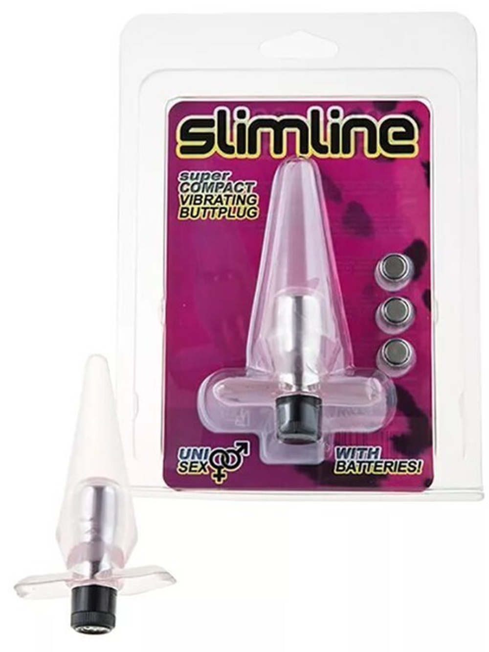 Втулка Slimline с вибрацией ( 9,7 см , розовая) (Цвет: розовый)