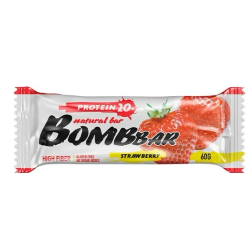 Батончик неглазированный BOMBBAR Клубника 60гр
