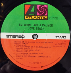 Винтажная виниловая пластинка LP Emerson, Lake and Palmer Love Beach (USA 1978)