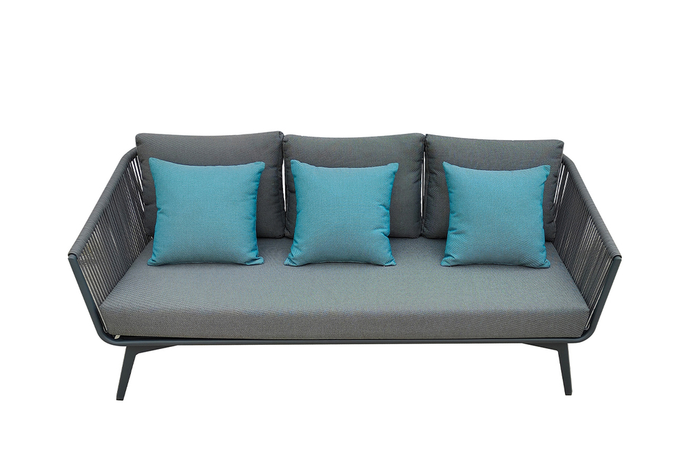 Диван треxместный 188x80x75см Garda Decor Arial серый 129KN-02613