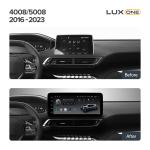 Магнитола для Peugeot 3008, 4008, 5008 2016-2024 - Teyes LUX ONE 360 монитор 12.3" 2K QLED на Android 10, Быстрая, CarPlay, 4G SIM-слот, 4 камеры в комплекте