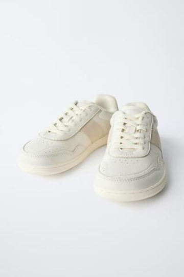 ZARA КОЖАНЫЕ ТУФЛИ BAREFOOT, БЕЛЫЙ