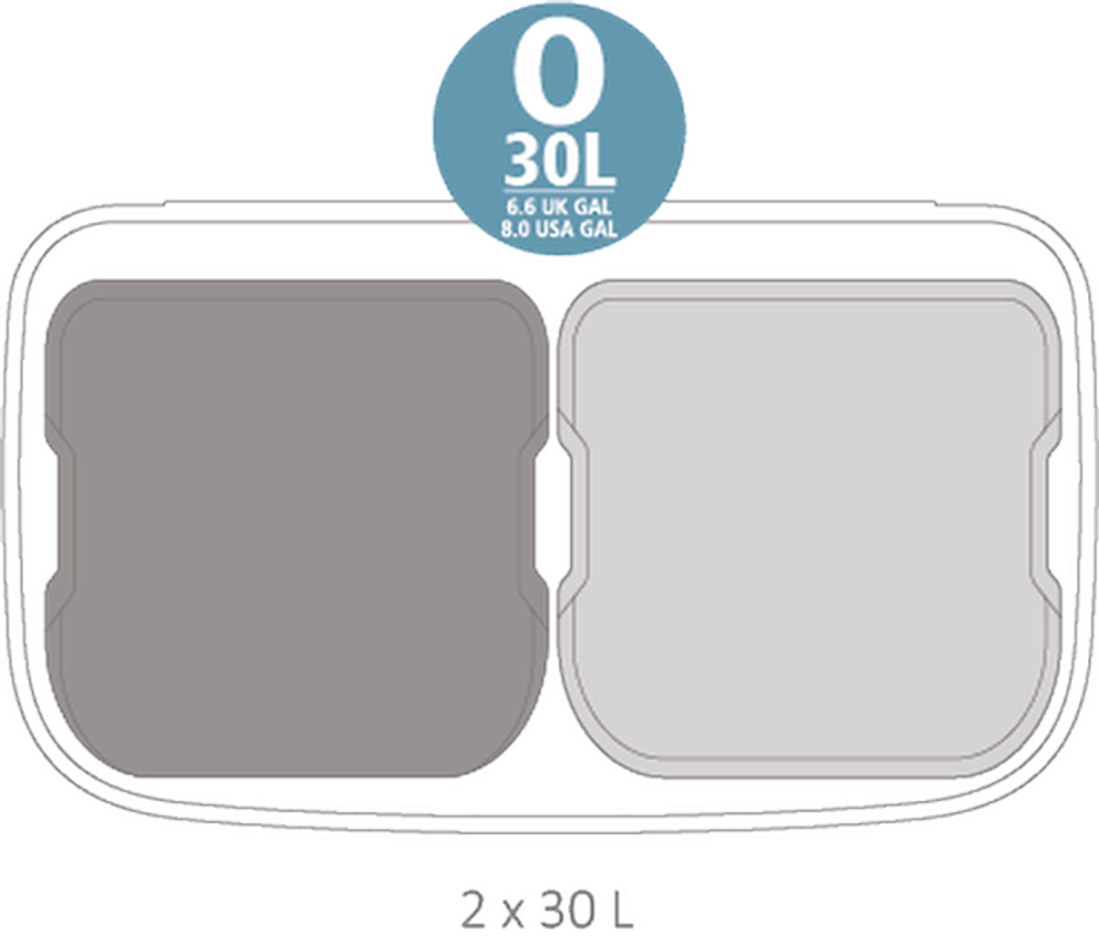Мусорный бак Bo Pedal Bin 2x30л Brabantia Платиновый