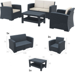 Комплект пластиковой плетеной мебели Monaco Lounge Set, антрацит