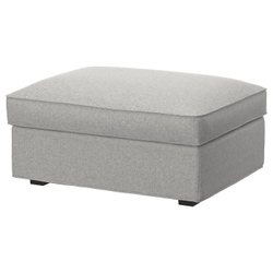 IKEA KIVIK  (ИКЕА КИВИК)  -  Чехол для пуфа с отделением для хранения - Таллмюра белый/чёрный