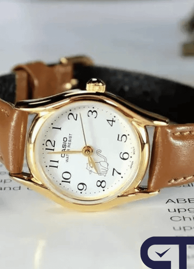 Casio LTP-1094Q-7B8 — женские классические часы с кожаным ремешком