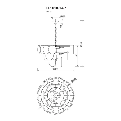Подвесная люстра Di Marmo FL1018-14P, G9х14