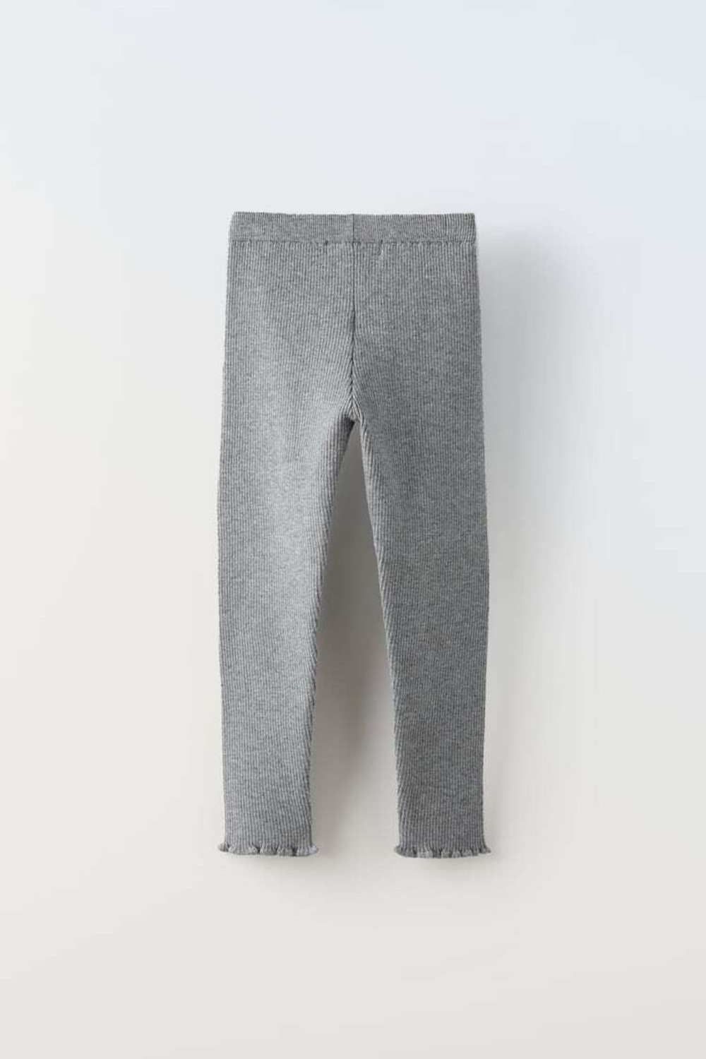 ZARA ТРИКОТАЖНЫЕ ЛЕГИНСЫ В РУБЧИК, СЕРЫЙ