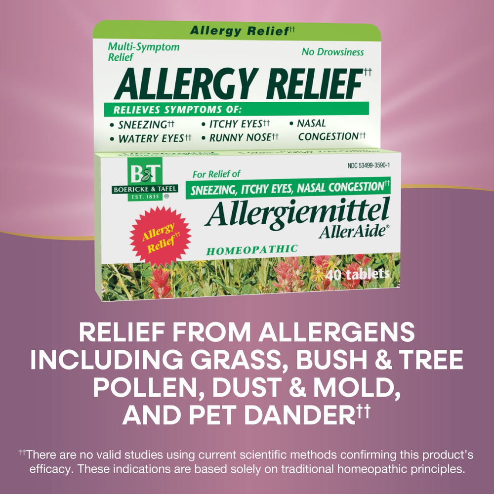 Boericke & Tafel, Allergiemittel AllerAide®, средство от аллергии, 40 таблеток
