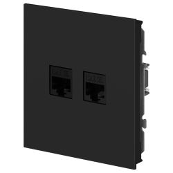 Розетка ЭРА Arktik 16-3108-05 информационная двойная 2XRJ45 антрацит | Эра Arktik
