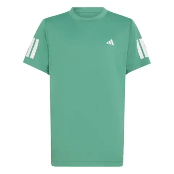 Футболка для мальчика теннисная Adidas Boys Club Tennis 3-Stripes - semi court green