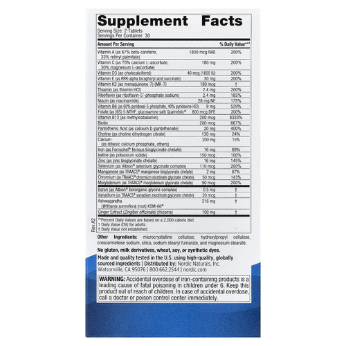 Nordic Naturals, мультивитамины для женщин, 60 таблеток