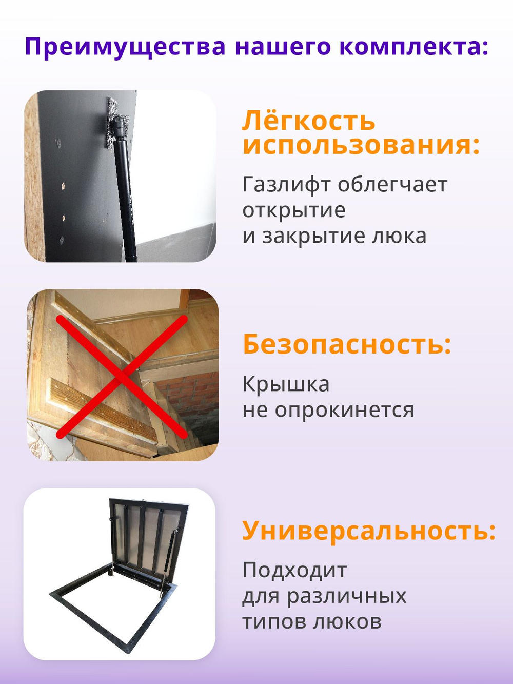 Механизм подъема крышки люка 600N