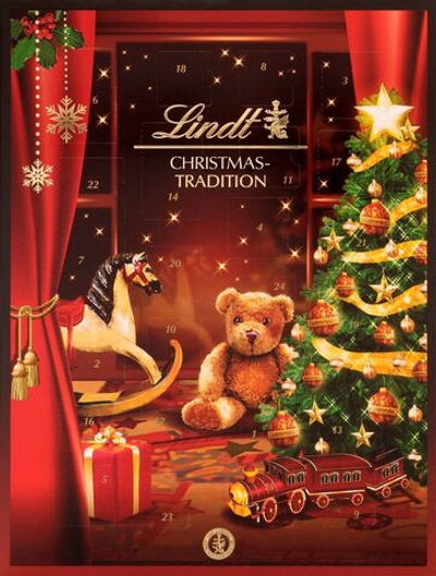 Адвент-календарь Lindt Christmas tradition с шоколадными конфетами ассорти 253 г (Из Финляндии)
