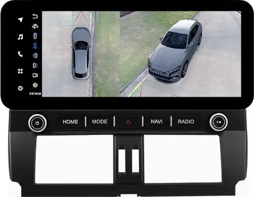 Магнитола для Toyota Land Cruiser Prado 150 2013-2017 - Teyes LUX ONE 360 монитор 12.3" 2K QLED на Android 10, Быстрая, CarPlay, 4G SIM-слот, 4 камеры в комплекте
