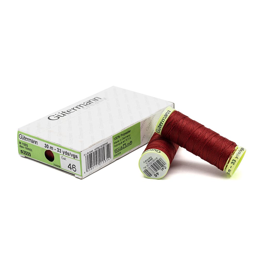 Нитки отделочные Gutermann Top Stitch 30 (30 метров), 5 кат. | 046 бургундский