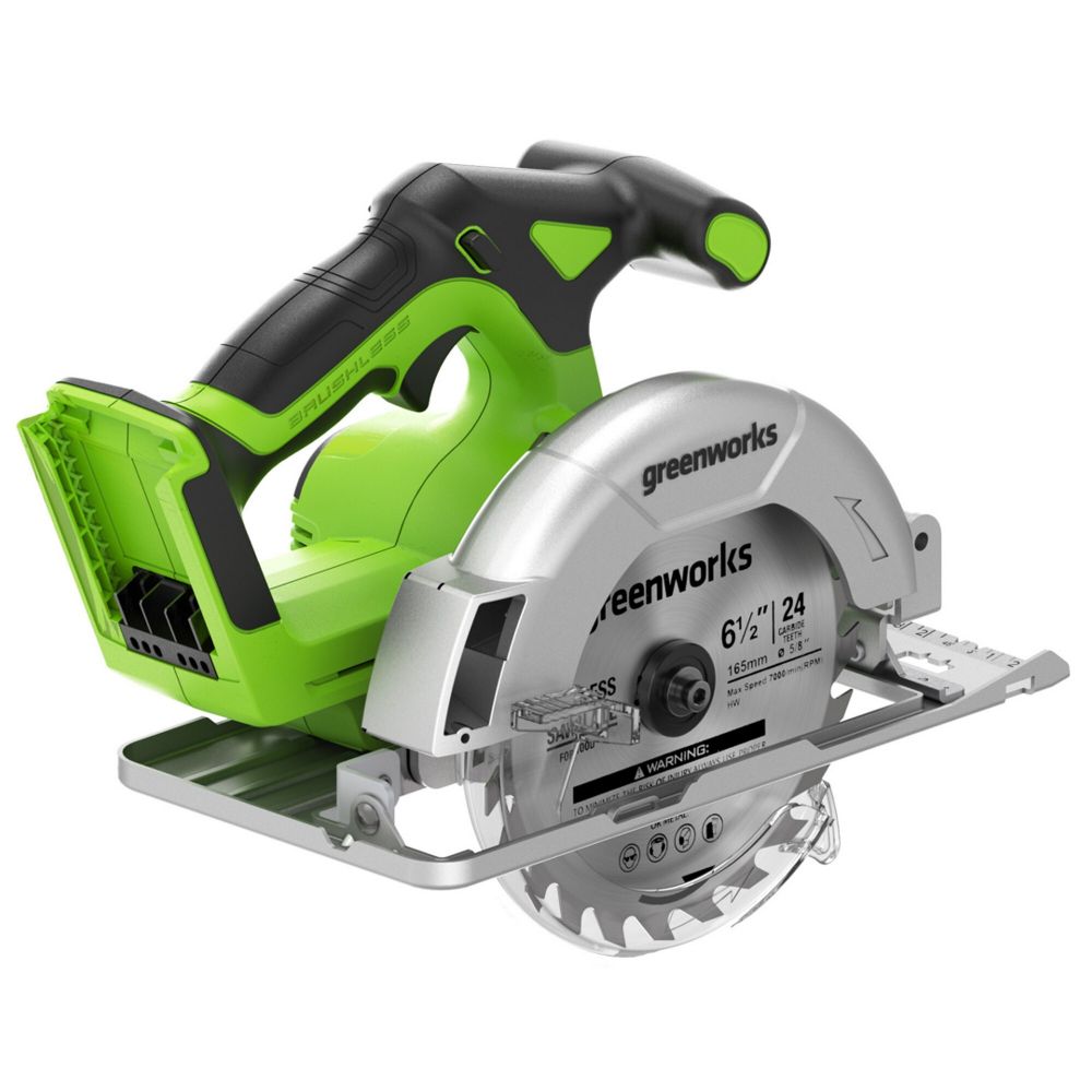 Циркулярная пила аккумуляторная Greenworks Арт. 1501607, 24 V, бесщеточная, 57 мм, без АКБ и ЗУ