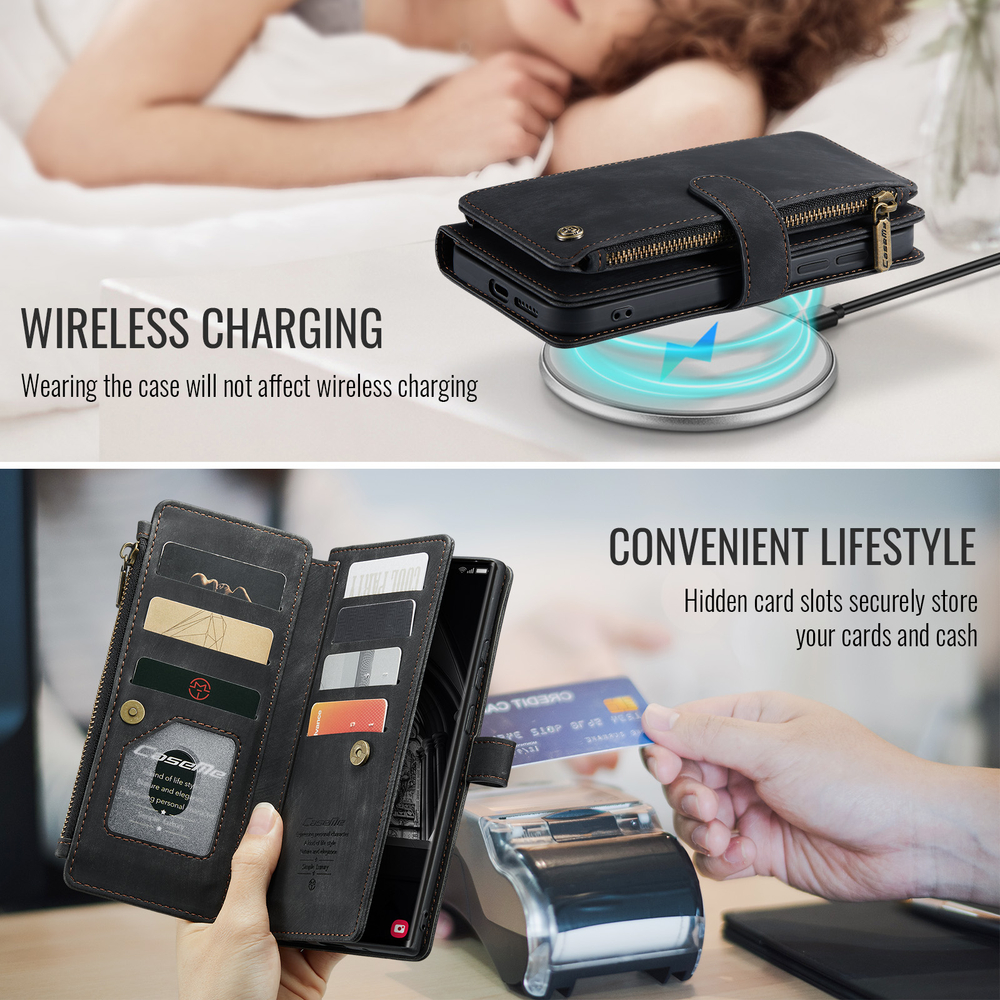 Многофункциональный чехол-кошелек CaseMe 3 in 1 Matte Wallet для Samsung Galaxy S26 Ultra
