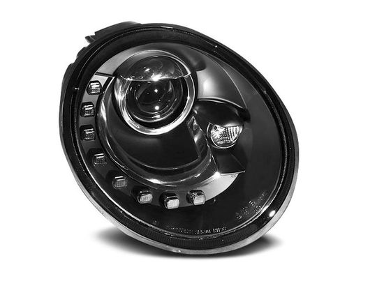 Передние фары VW New Beetle led tru drl black