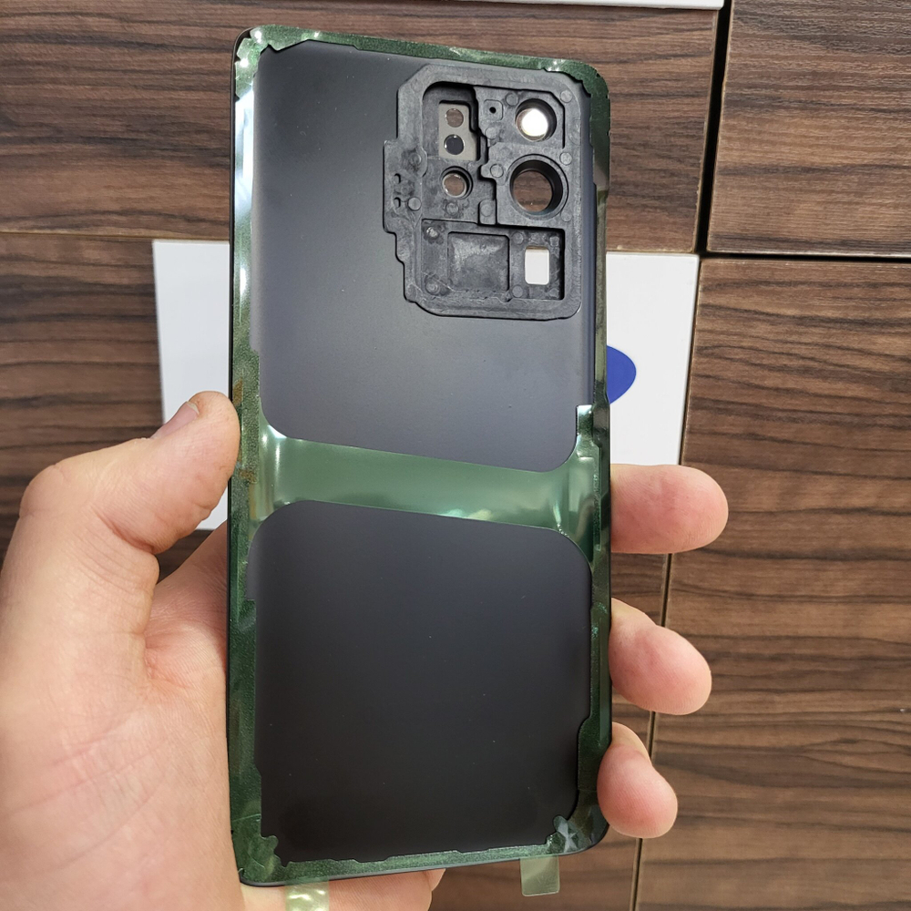 Крышка для Samsung S20 Ultra - задняя стеклянная панель "хорошее качество" (Чёрного цвета)