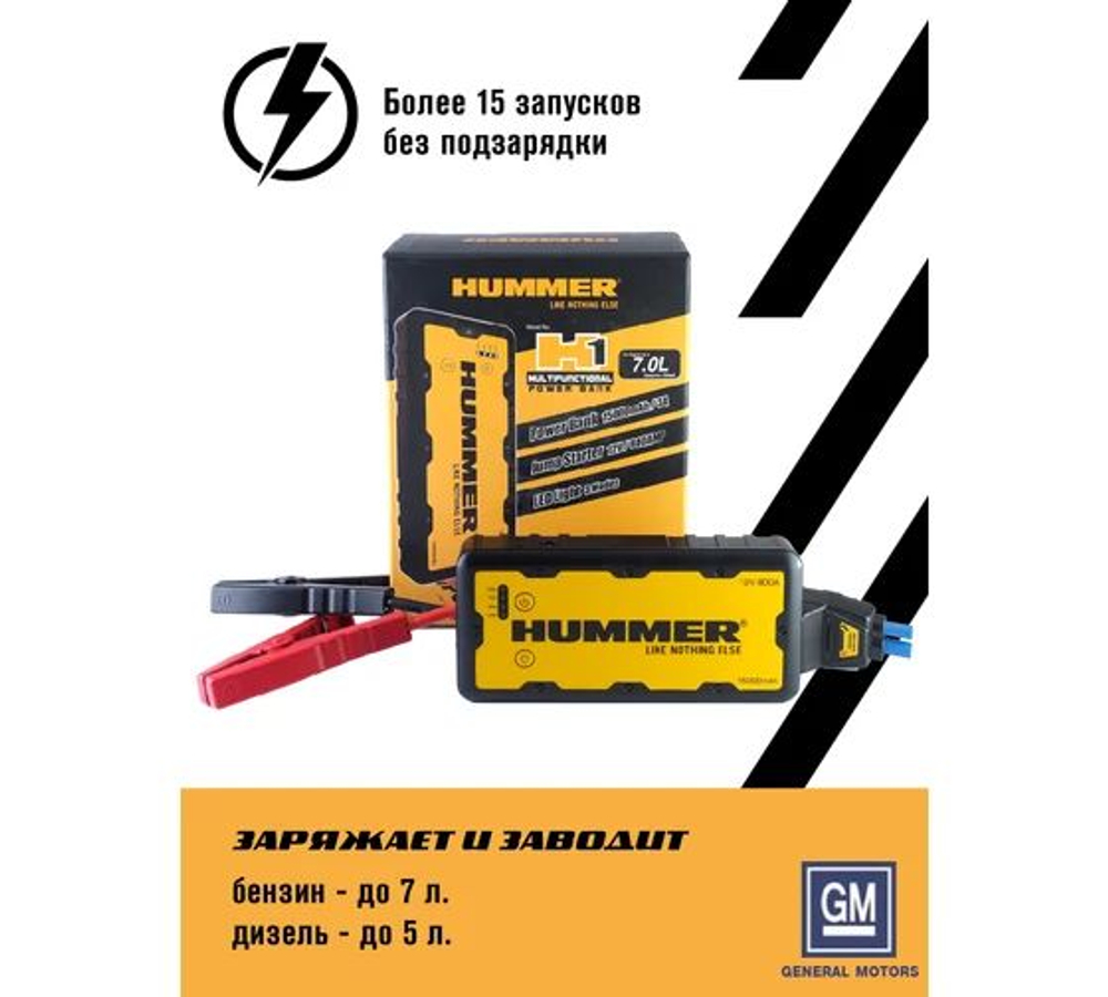 Пусковое устройство + Power Bank + LED фонарь HUMMER H1 HMR01