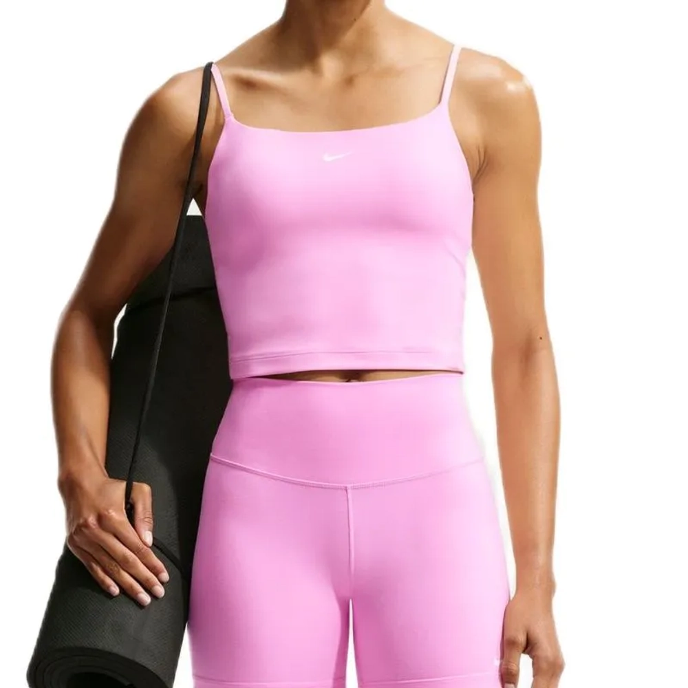 Женский топ теннисный Nike One Medium Support Padded Adjustable Sports - pink rise
