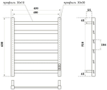 Полотенцесушитель электрический Point Атлант PN18846W П6 400x600, диммер справа, белый