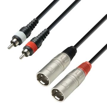 Adam Hall K3 TMC 0300 - кабель аудио 2 x RCA (M) - 2 x XLR (M), 0.22 мм2, 3 м, черный