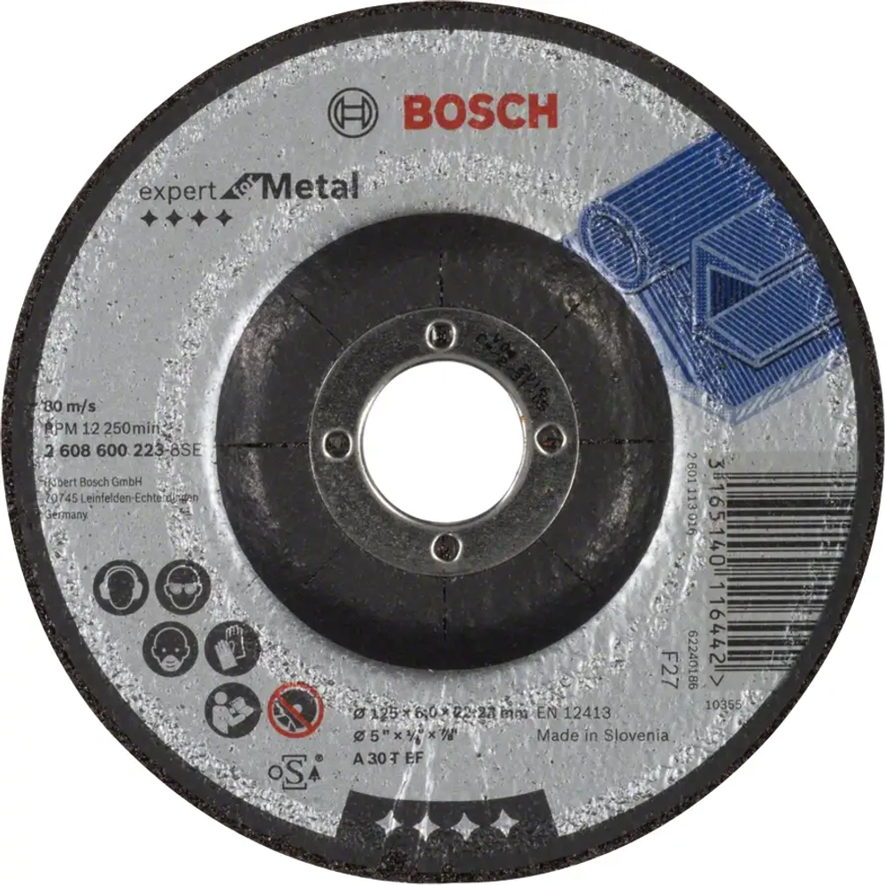 Обдирочный круг Expert по металлу 125x6мм BOSCH 2608600223