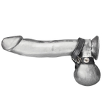 Разделитель мошонки из искусственной кожи на клепках 8 STYLE BALL DIVIDER (Цвет: черный)