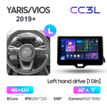 Teyes CC3L 10,2"для Toyota Yaris, Vios 2019+